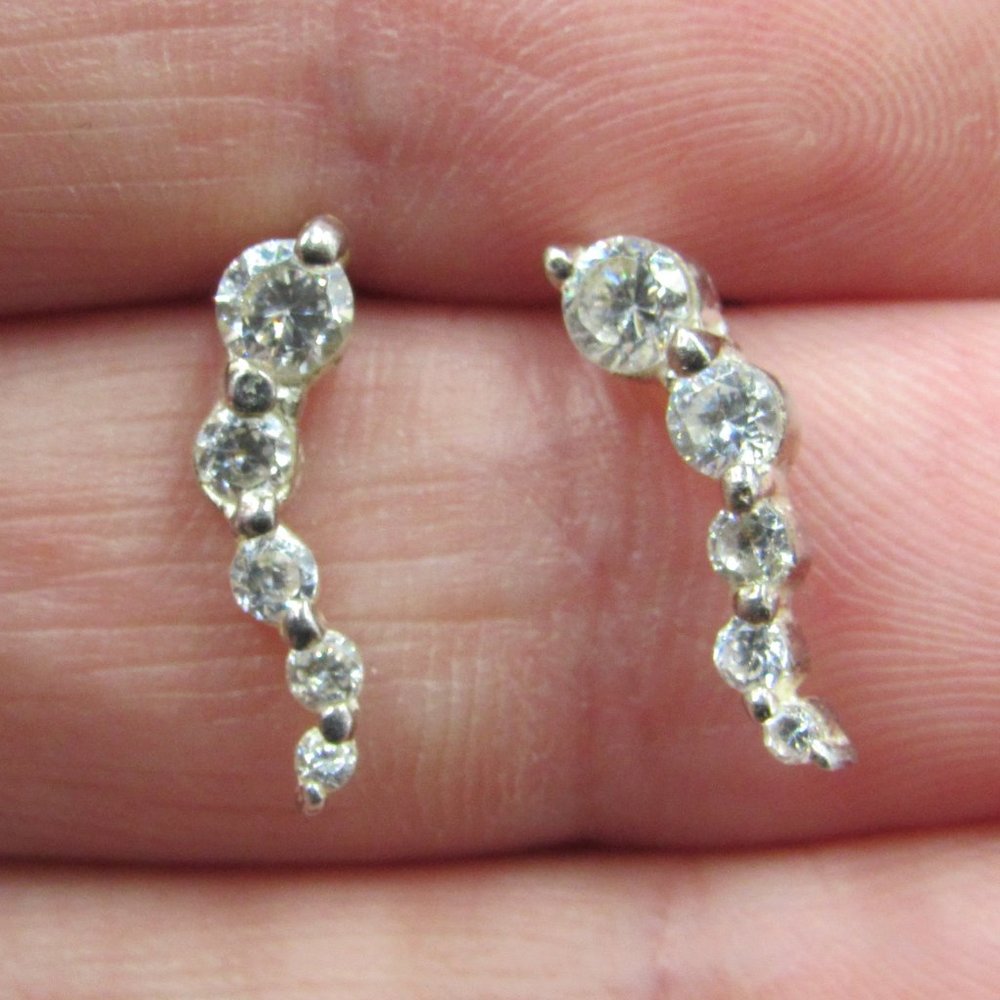 Sterling Rustic Journey Cubic Zirconia Earrings - Picture 1 of 7